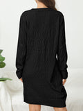 Zjkrl  -  Casual Chic Solid Sweater Dress - Cozy Acrylic Knit, Comfort Fit Crew Neck for Stylish Women's Fall/Winter Wardrobe