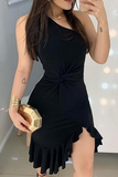 Casual Solid One Shoulder Trumpet Mermaid Dresses