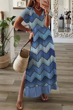 Casual Print V Neck Straight Dresses(8 Colors)