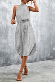 Casual Solid Halter Waist Skirt Dresses(3 Colors)