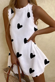 Fashion Print Patchwork O Neck Straight Dresses