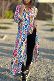 Casual Sweet Geometric Printing Turndown Collar Shirt Dress Dresses