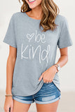 Zjkrl - Casual Letter Print O Neck T-Shirts