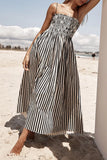 Zjkrl - Casual Striped Pocket Fold Sling Dresses