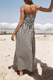 Zjkrl - Casual Striped Pocket Fold Sling Dresses