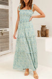 Sweet Elegant Print Flowers Fold Stringy Selvedge Off the Shoulder A Line Dresses(5 Colors)