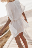 Casual Simplicity Solid Pocket V Neck A Line Dresses