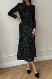 ZJKRL - Elegant Beading Sequined O Neck A Line Dresses(4 Colors)