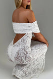 ZJKRL - Sexy Lace Backless Fishtail Off Shoulder Long Dresses