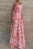 ZJKRL - Sexy Floral Print Contrast Square Neck Sling Dresses