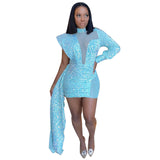 Zjkrl Sequined Party Cut Out Mini Dress