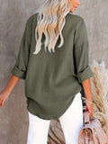 Solid Color Button Front Shirt, Casual Long Sleeve Shirt For Spring & Fall, Women's Clothing