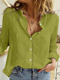 Zjkrl  -  Elegant Spring/Fall Linen Shirt for Women: Versatile, Durable & Easy-Care; Perfect Blend of Style & Comfort