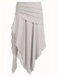 Flattering Ruched Side Slit Skirt - Lightweight & Trendy for Spring & Summer - Versatile Casual Wear for Women