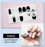 Zjkrl - Full Cover Wraps Nail Polish Stickers Strips Plain Nail Art Decorations Heart Designs Glitter Powder Manicure Tips