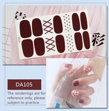 Zjkrl - Full Cover Wraps Nail Polish Stickers Strips Plain Nail Art Decorations Heart Designs Glitter Powder Manicure Tips