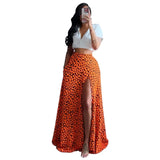 ZJKRL  -  European Summer Sexy Print Skirts Ladies Beach Boho Split Elegant Maxi Skirts Femme