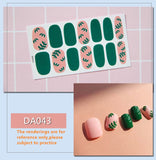 Zjkrl - Full Cover Wraps Nail Polish Stickers Strips Plain Nail Art Decorations Heart Designs Glitter Powder Manicure Tips