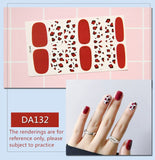 Zjkrl - Full Cover Wraps Nail Polish Stickers Strips Plain Nail Art Decorations Heart Designs Glitter Powder Manicure Tips