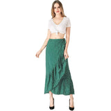 ZJKRL  -  High Waist Wrap Long Skirt Women Summer Bohemian Irregular Hem Sexy Woman Skirts Holiday Beach Skirts Womens