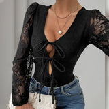 ZJKRL  -  New Women's Lace Patchwork Sexy Black Jumpsuit