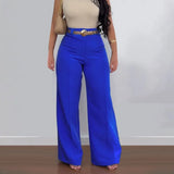 Zjkrl  -  Fashion High-Waist Straight Office Work Women Long Pants Streetwear Trousers