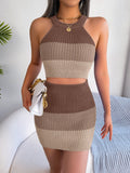 ZJKRL  -  Spring and Summer Fashion Gradient Color Crop Top Hip Hugging Skirt Set Women's Clothing