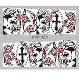 Zjkrl - Black Snake Nail Stickers Decals Gothic Halloween Design Adhesive Sliders for Nail Art DecorationTattoo Manicure Dropshipping