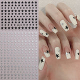 Sliver Stars Nails Stickers 3D Bronzing Laser White Cross Starlight Glossychic Y2k Stylish Adhesive Manicure Decorations SO-167