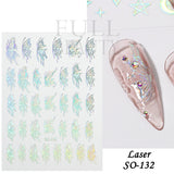 Sliver Stars Nails Stickers 3D Bronzing Laser White Cross Starlight Glossychic Y2k Stylish Adhesive Manicure Decorations SO-167