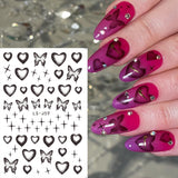 Sliver Stars Nails Stickers 3D Bronzing Laser White Cross Starlight Glossychic Y2k Stylish Adhesive Manicure Decorations SO-167