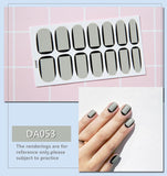 Zjkrl - Full Cover Wraps Nail Polish Stickers Strips Plain Nail Art Decorations Heart Designs Glitter Powder Manicure Tips