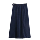 Zjkrl  -  Summer New Women's High Waist Design Leisure Fashion European and American Denim Sarong Skirt