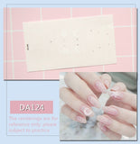 Zjkrl - Full Cover Wraps Nail Polish Stickers Strips Plain Nail Art Decorations Heart Designs Glitter Powder Manicure Tips