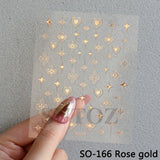 Sliver Stars Nails Stickers 3D Bronzing Laser White Cross Starlight Glossychic Y2k Stylish Adhesive Manicure Decorations SO-167