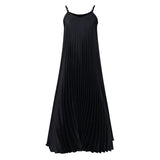 ZJKRL  -  Women's Summer New Style Suspender Pleated Sexy Fashion A-line Skirt Long Skirt Dress