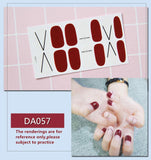 Zjkrl - Full Cover Wraps Nail Polish Stickers Strips Plain Nail Art Decorations Heart Designs Glitter Powder Manicure Tips