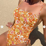 ZJKRL  -  European and American Fashion One-piece Swimsuit Women's Print Conservative Simple Fashion Women's Swimsuit