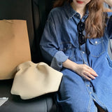 Zjkrl - Casual Long-sleeved Blue Denim Dress Pocket Elegant Denim Fashion Slim Denim Dress 2024 New Autumn and Winter Shirt Women Dress