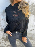 ZJKRL  -  Women's New Casual Loose Hollow Sweater Round Neck Knitted Top