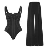 ZJKRL  -  One Piece Swimsuit and Pants for Women, Swimwear Bodysuit, Pockets
