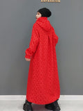 Zjkrl - 2023 Autumn Winter New Leisure Jacquard Craft Hooded Dress Women Pure Color Large Size Pullover Dress Black