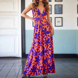 ZJKRL  -  High Quality Fashionable Women's New Camisole V-neck Printed Elegant A-line Dress Maxi Boho Dress Vestidos Vintage Dress