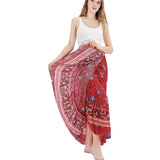 ZJKRL  -  High Waist Wrap Long Skirt Women Summer Bohemian Irregular Hem Sexy Woman Skirts Holiday Beach Skirts Womens