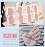 Zjkrl - Full Cover Wraps Nail Polish Stickers Strips Plain Nail Art Decorations Heart Designs Glitter Powder Manicure Tips