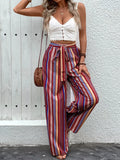 ZJKRL  -  Summer New Printed Pants Commuting Style High Waist Elastic Wide Leg Pants for Women