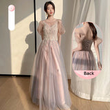 Zjkrl  -  Women Formal Party Sweetheart Pink Bridesmaid Birthday Dresses Gowns Graduation Gown Off The Shoulder New Vestido De Festa