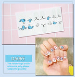 Zjkrl - Full Cover Wraps Nail Polish Stickers Strips Plain Nail Art Decorations Heart Designs Glitter Powder Manicure Tips