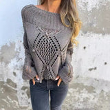 ZJKRL  -  Women's New Casual Loose Hollow Sweater Round Neck Knitted Top