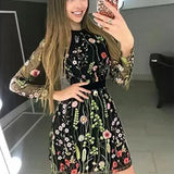 ZJKRL  -  Spring Summer New Chic Dresses For Women A-Line Embroidery Mini Dress Female Casual Short Dresses